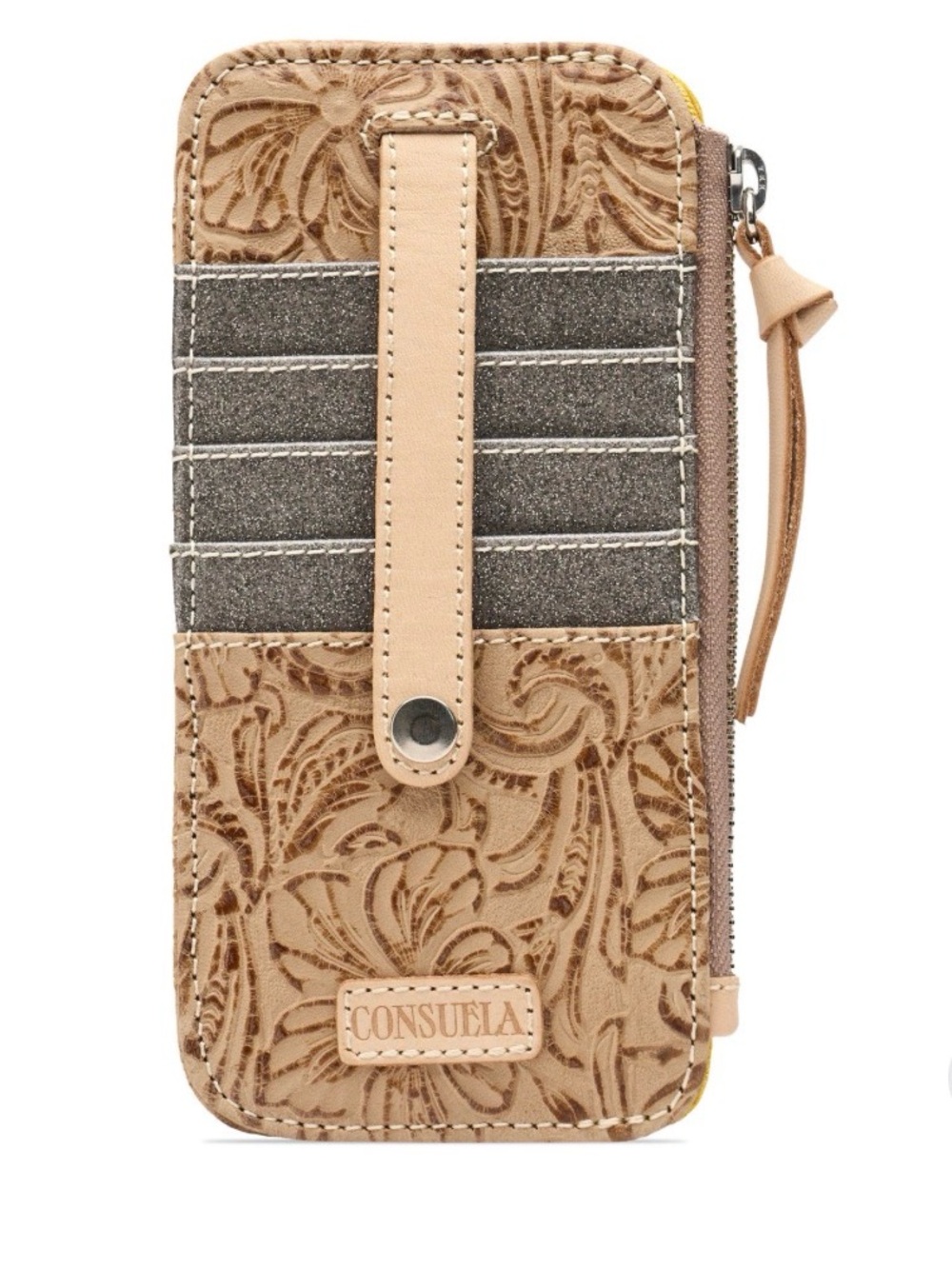 NWT Consuela Lawton Card Holder Wallet Tooled Leather Purse
